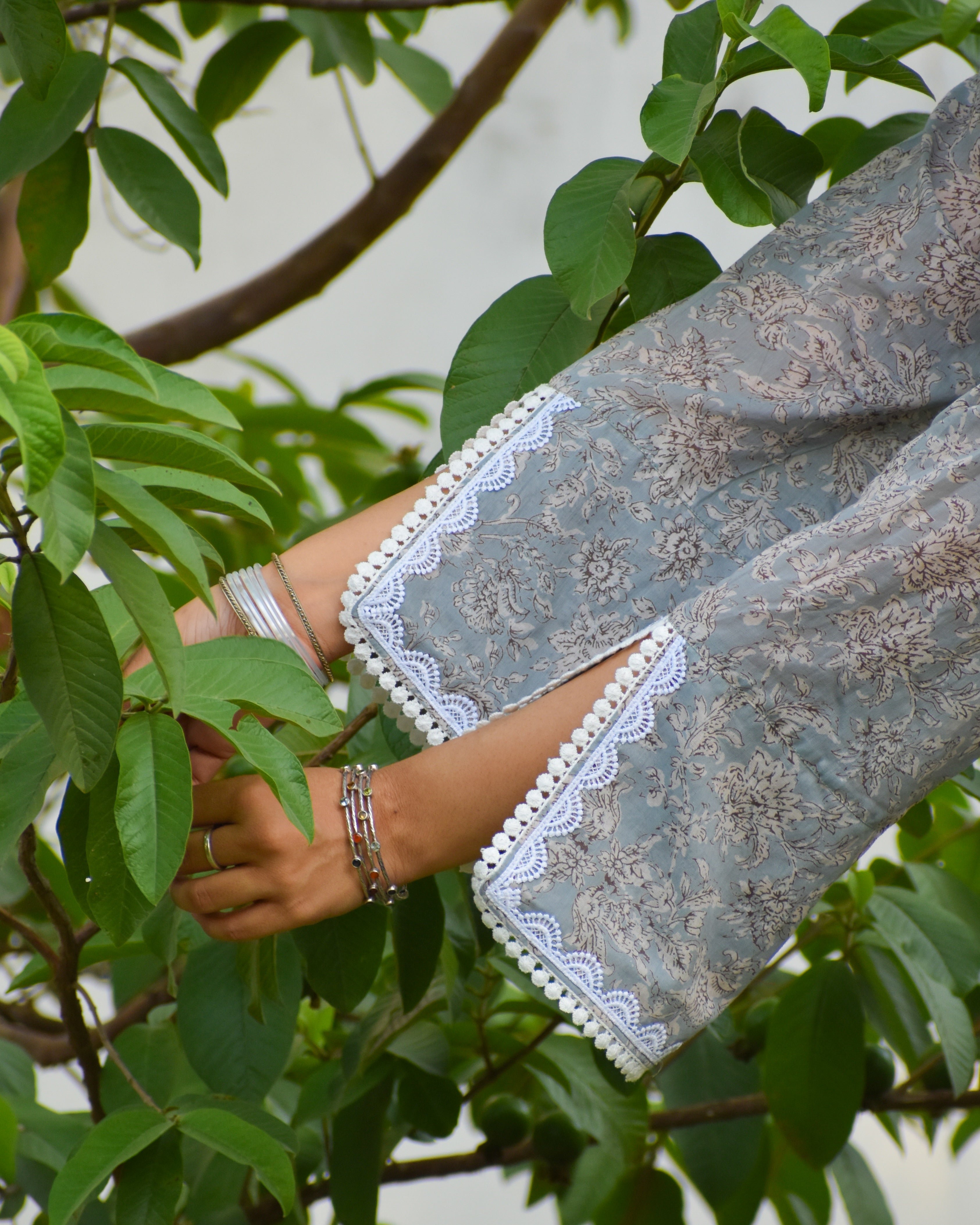 Neel Handblock Cotton Kurta Set
