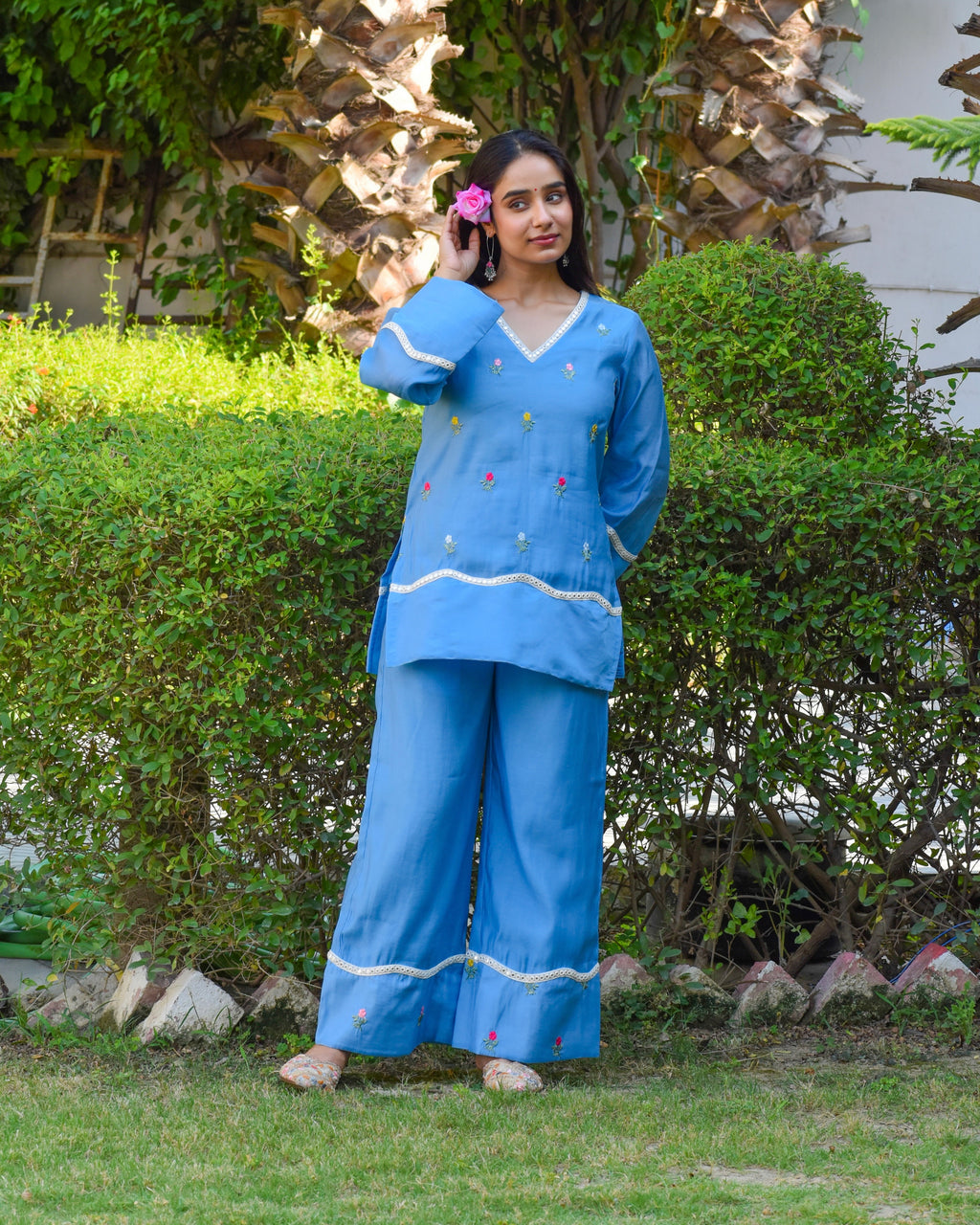 Aasma Embroidered Chanderi Coord Set