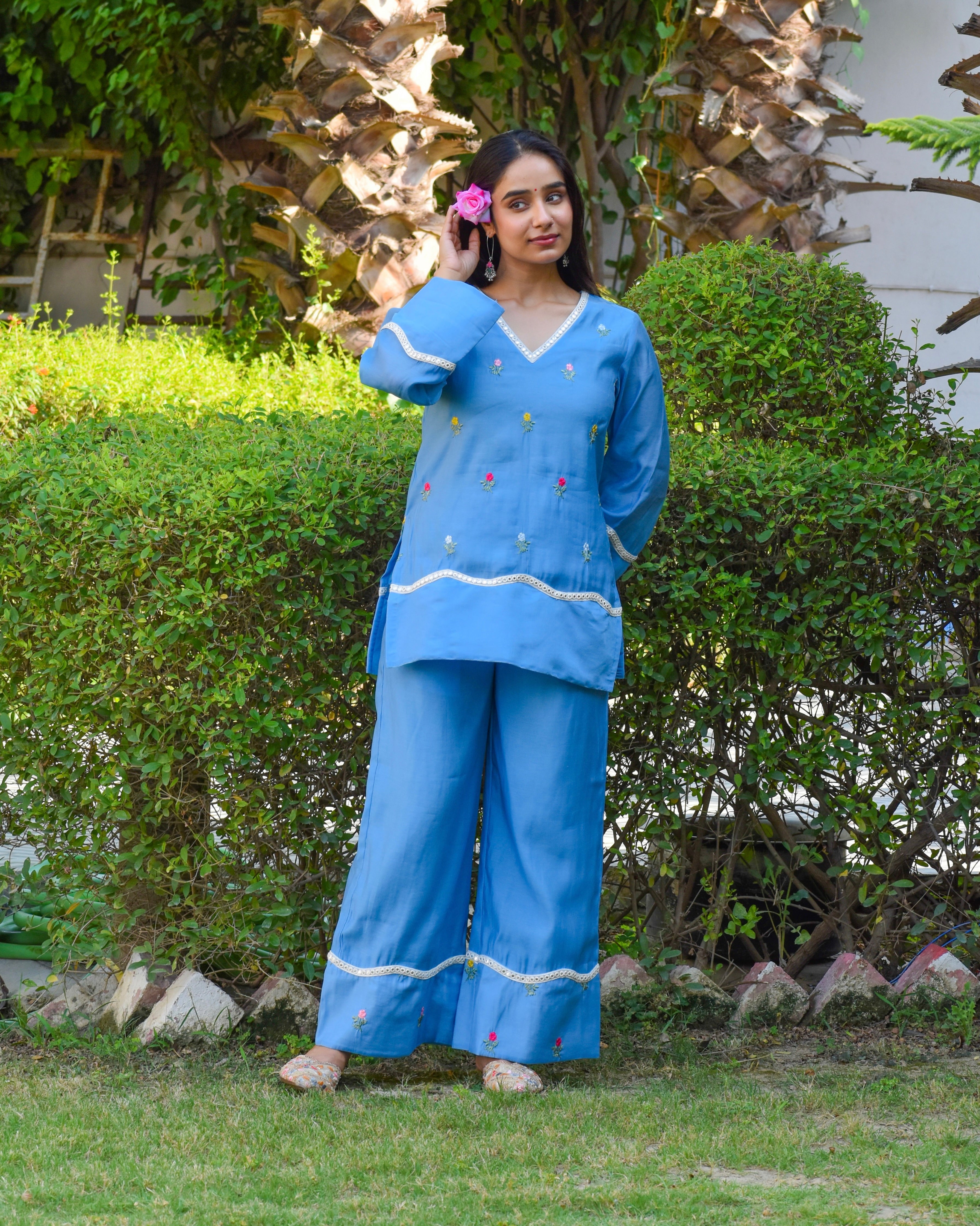Aasma Embroidered Chanderi Coord Set