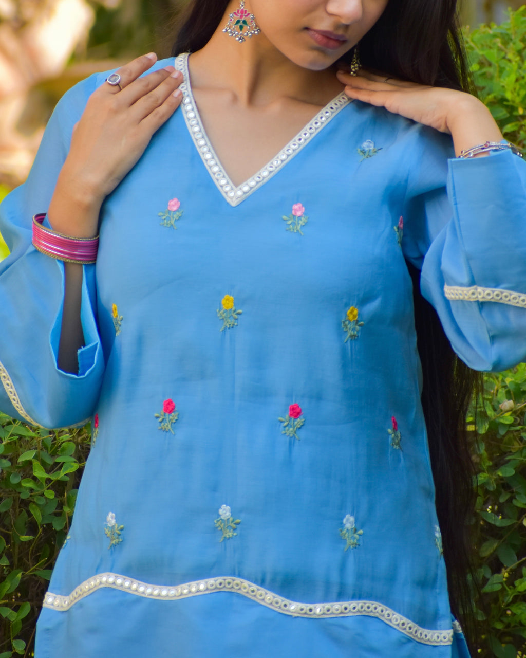 Aasma Embroidered Chanderi Coord Set