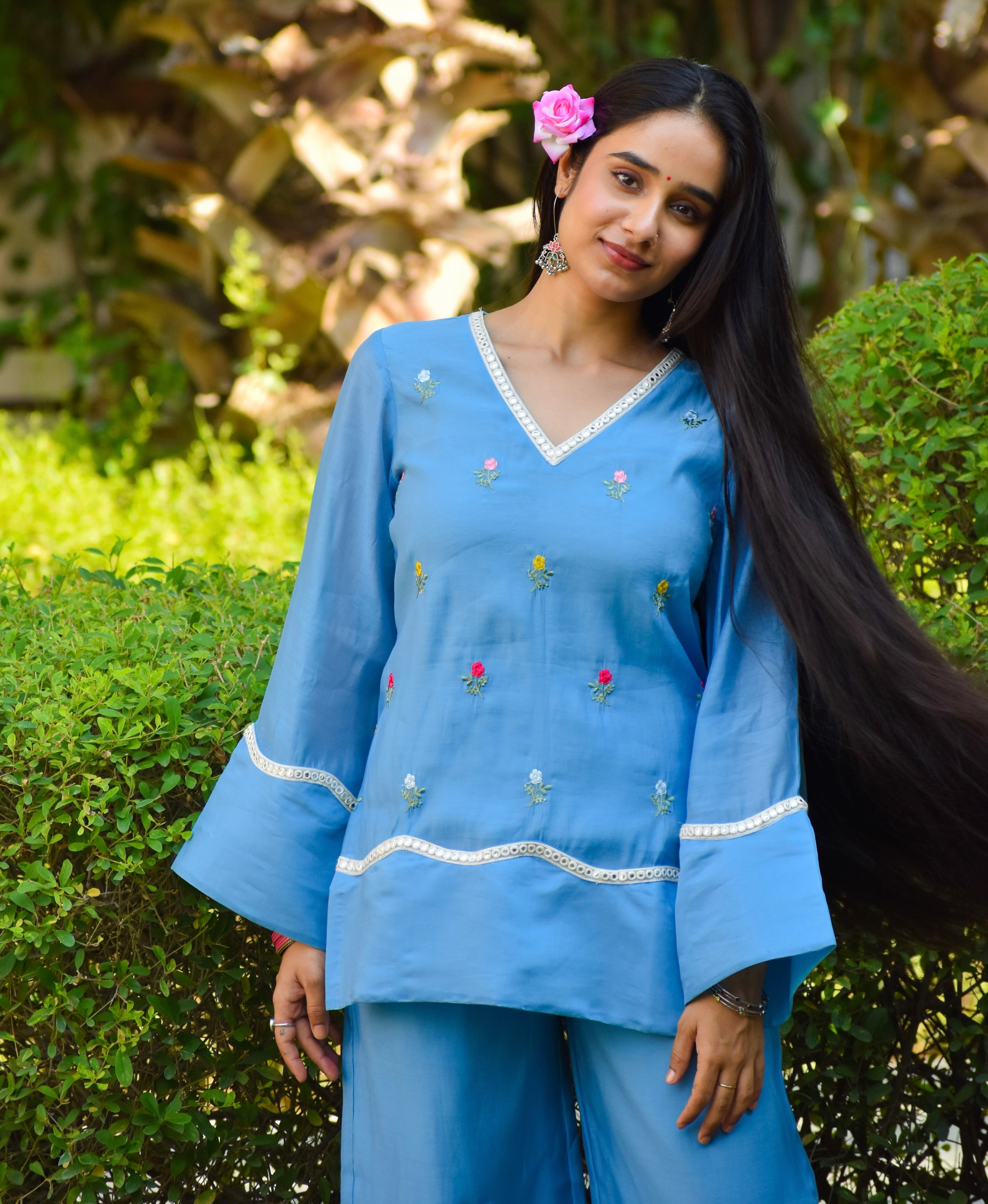 Aasma Embroidered Chanderi Coord Set