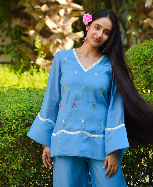 Aasma Embroidered Chanderi Coord Set
