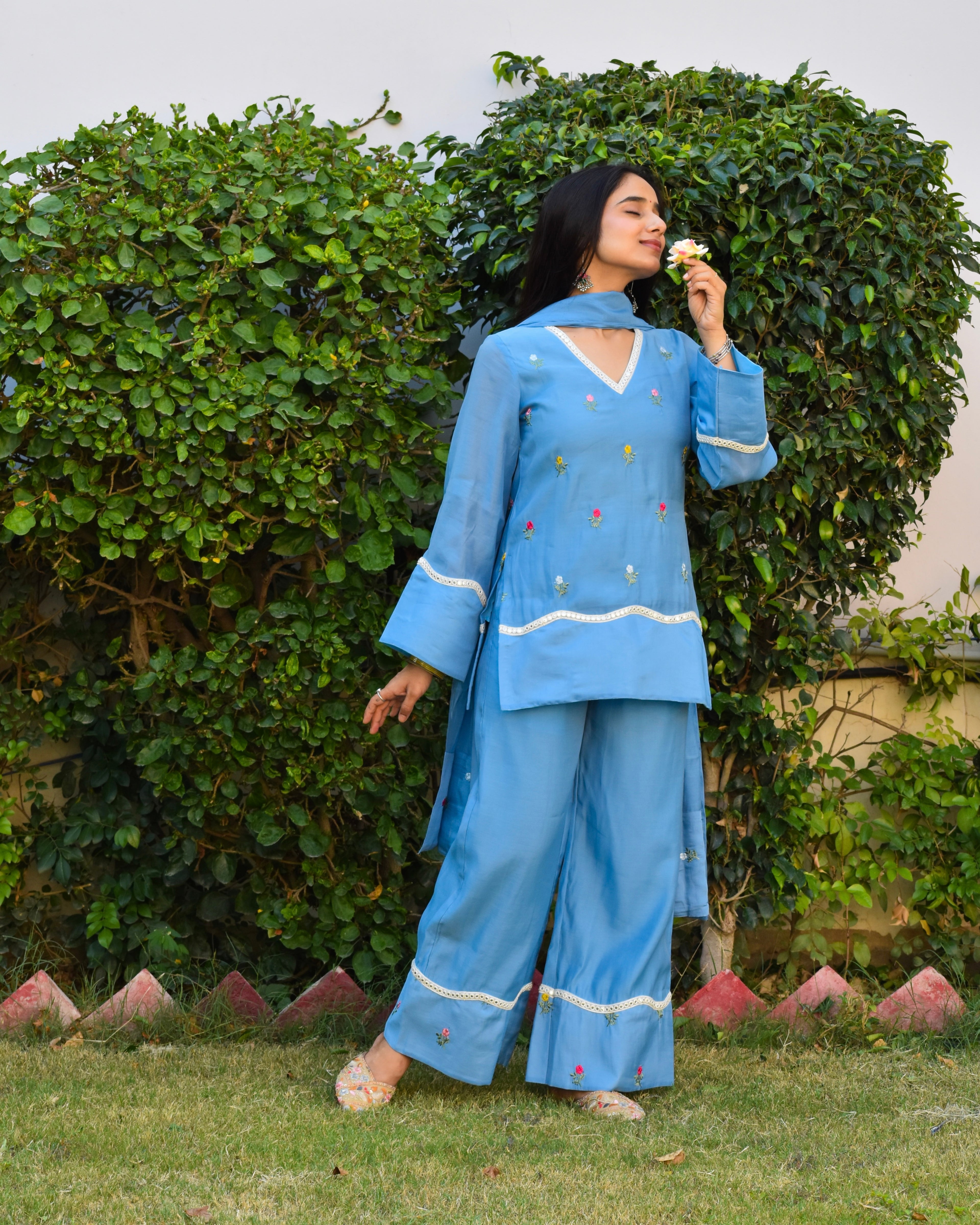 Rohini Embroidered Chanderi Coord Set With Dupatta