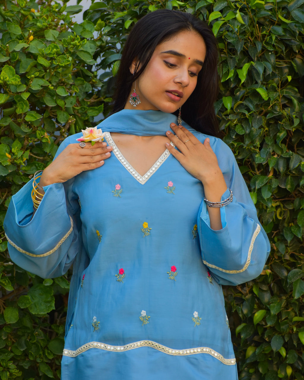 Rohini Embroidered Chanderi Coord Set With Dupatta