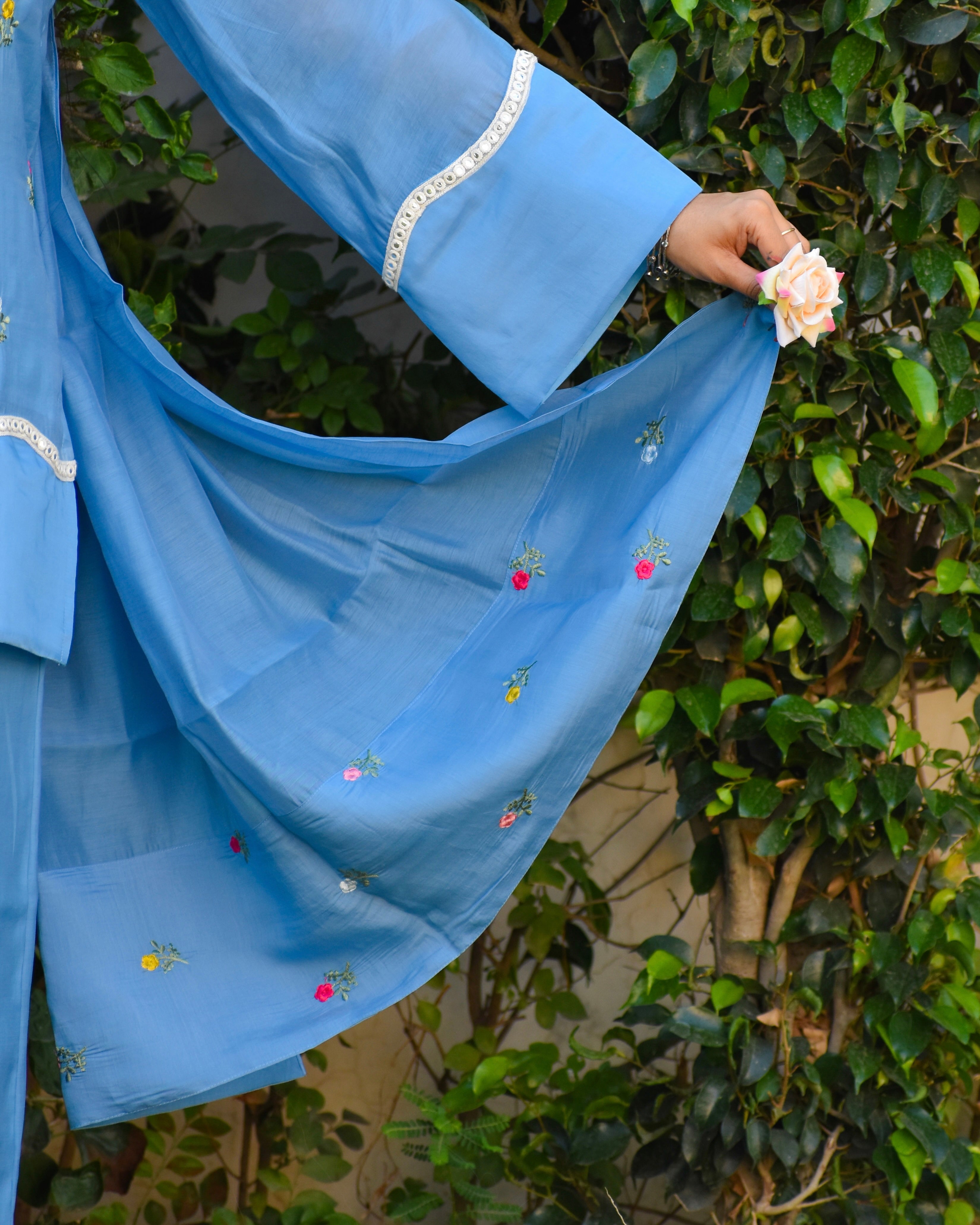 Rohini Embroidered Chanderi Coord Set With Dupatta