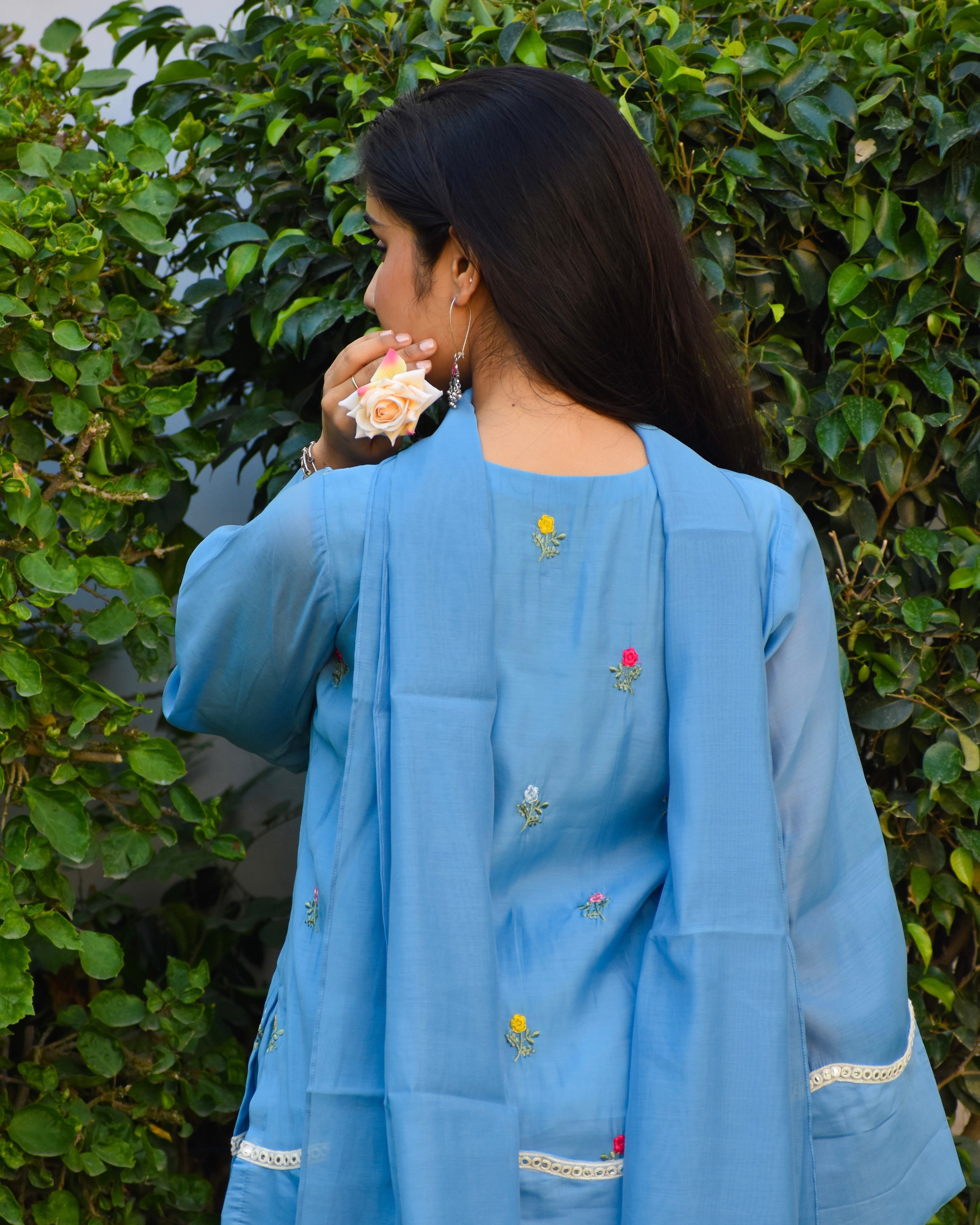 Rohini Embroidered Chanderi Coord Set With Dupatta