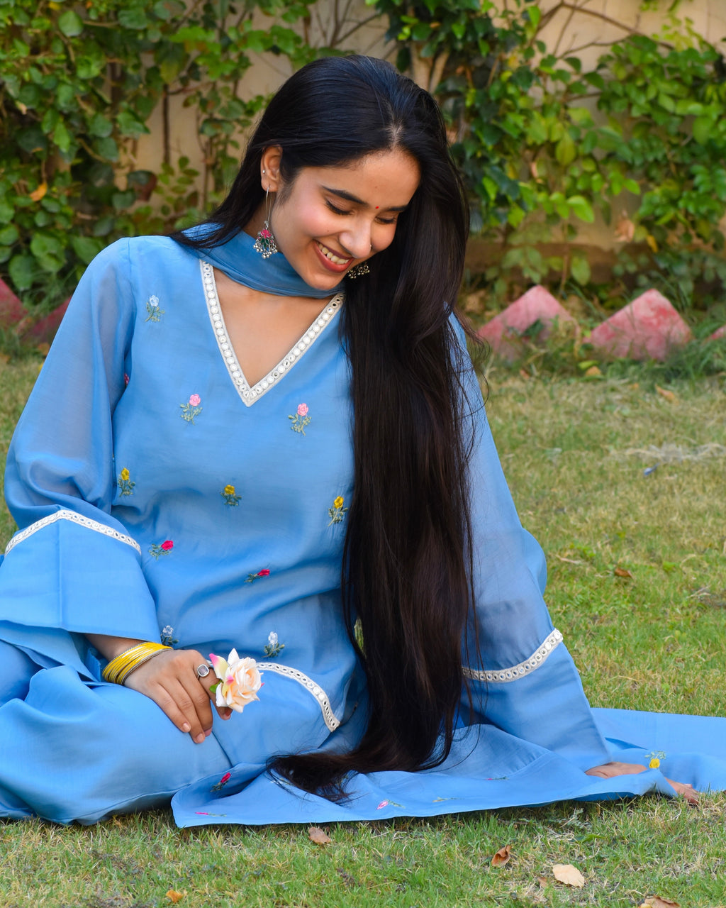 Rohini Embroidered Chanderi Coord Set With Dupatta
