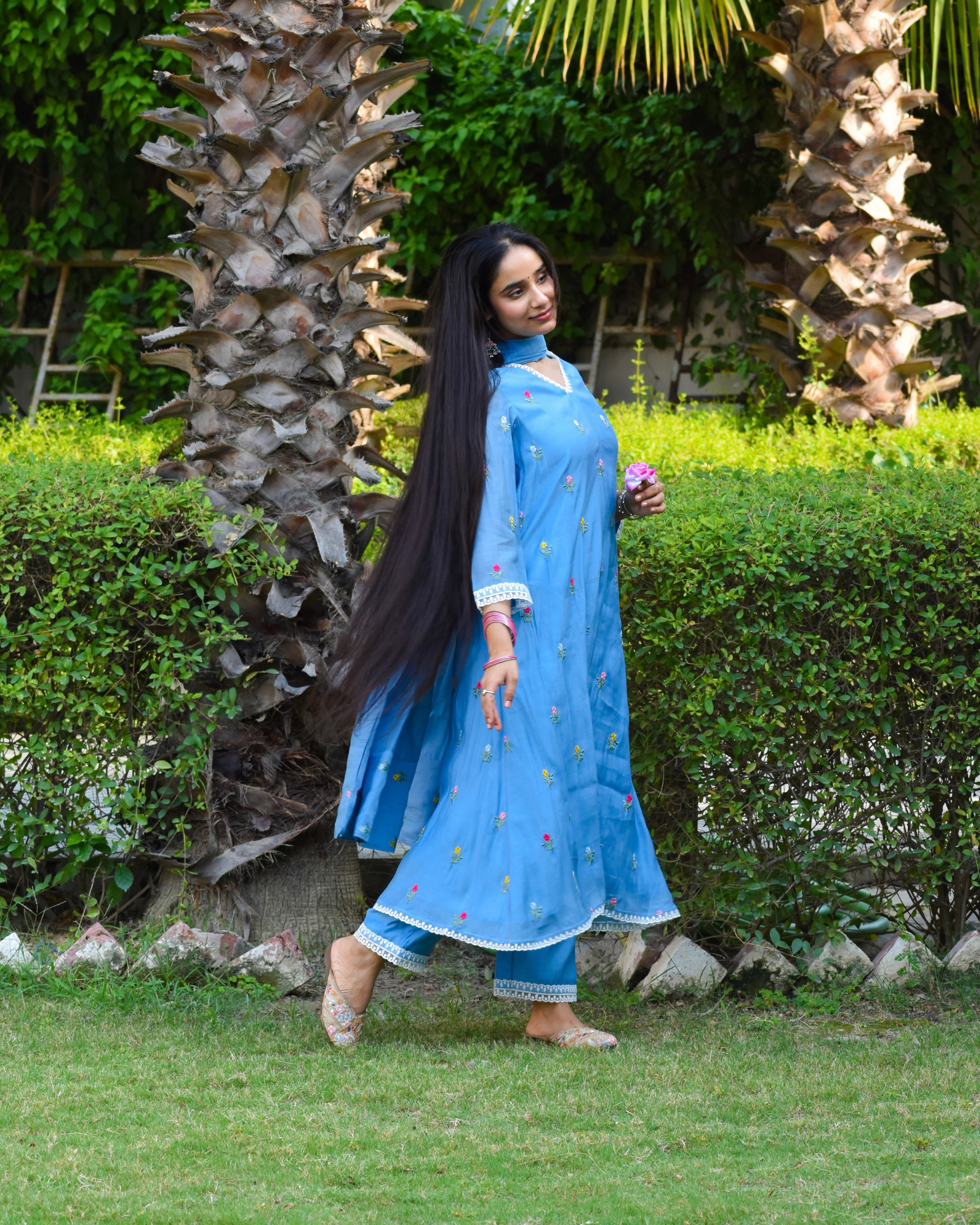 Chakor Embroidered Chanderi Kurta Set With Dupatta
