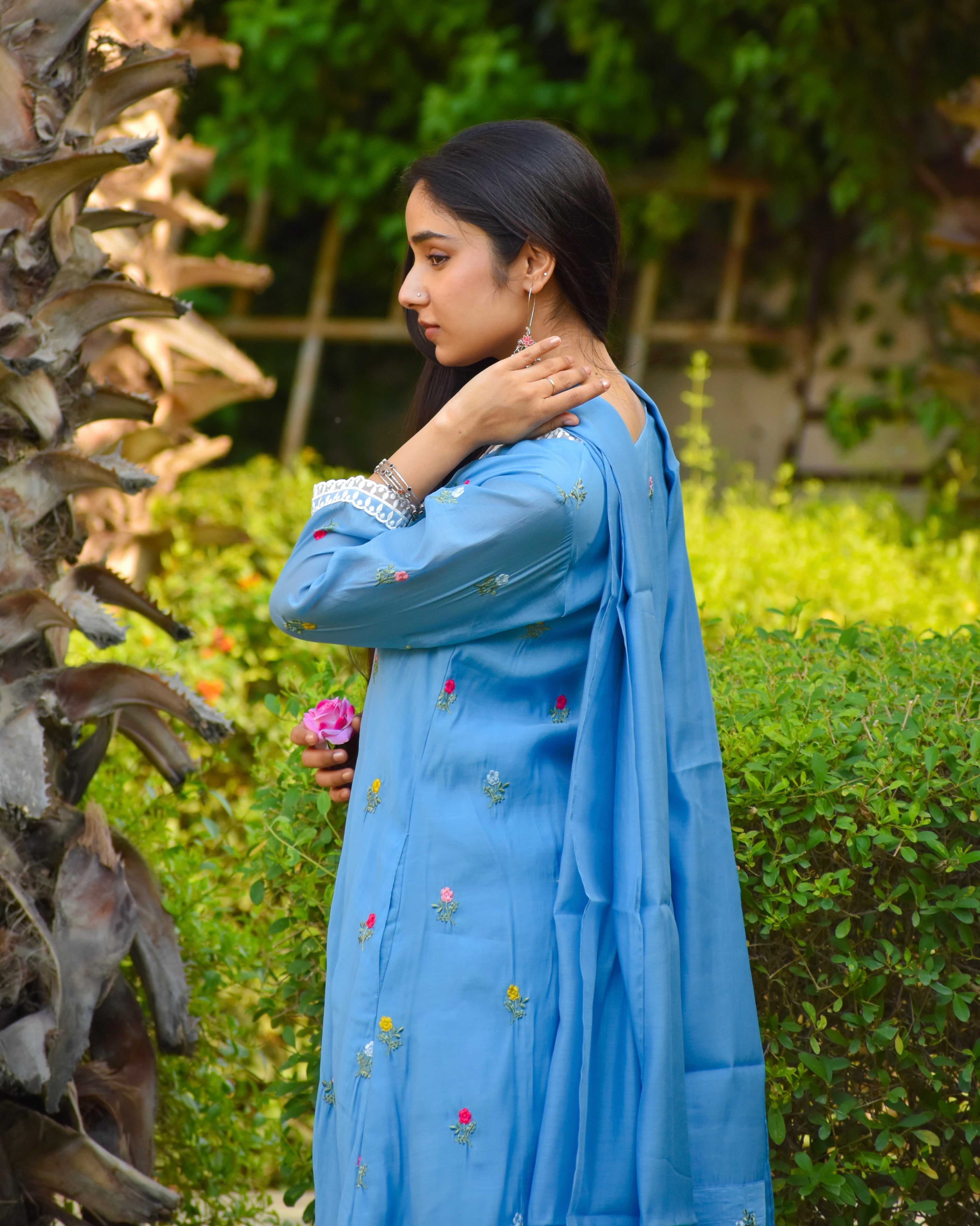 Chakor Embroidered Chanderi Kurta Set With Dupatta