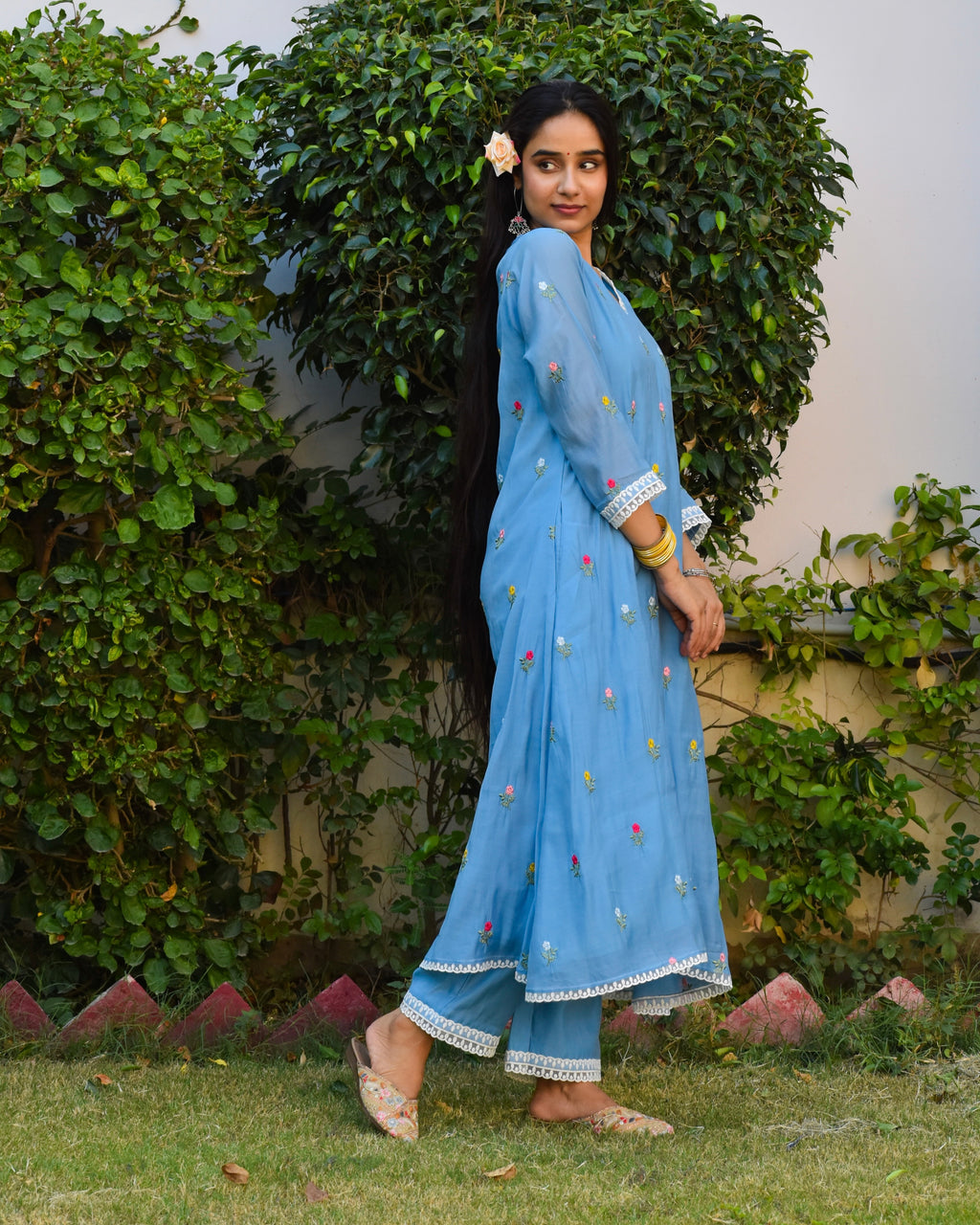 Madhur Embroidered Chanderi Kurta Set