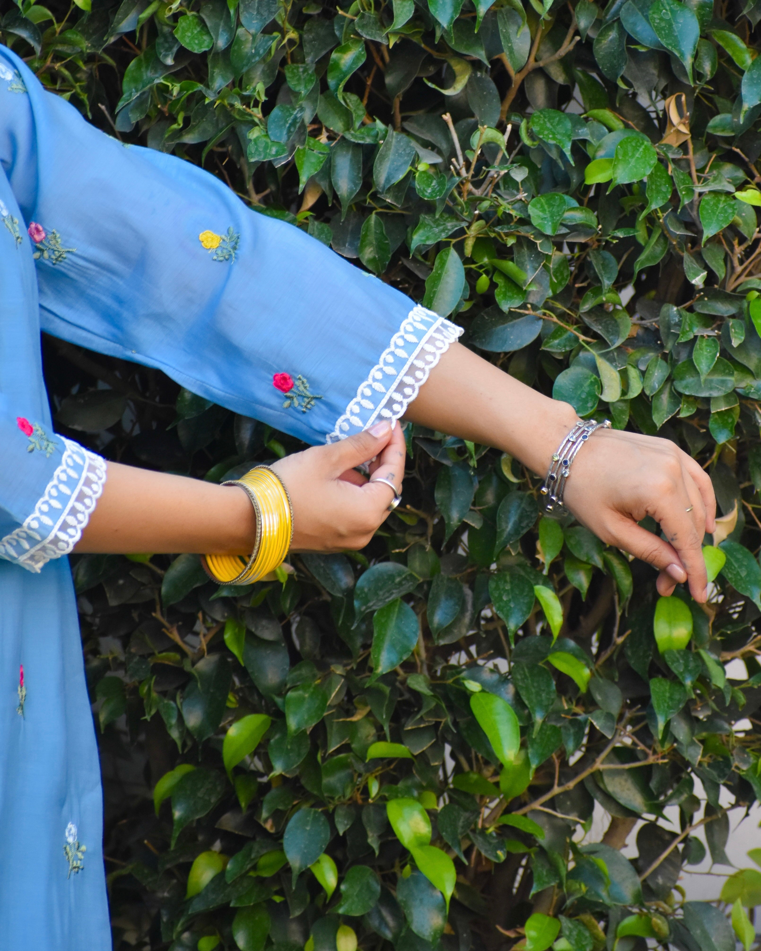 Madhur Embroidered Chanderi Kurta Set