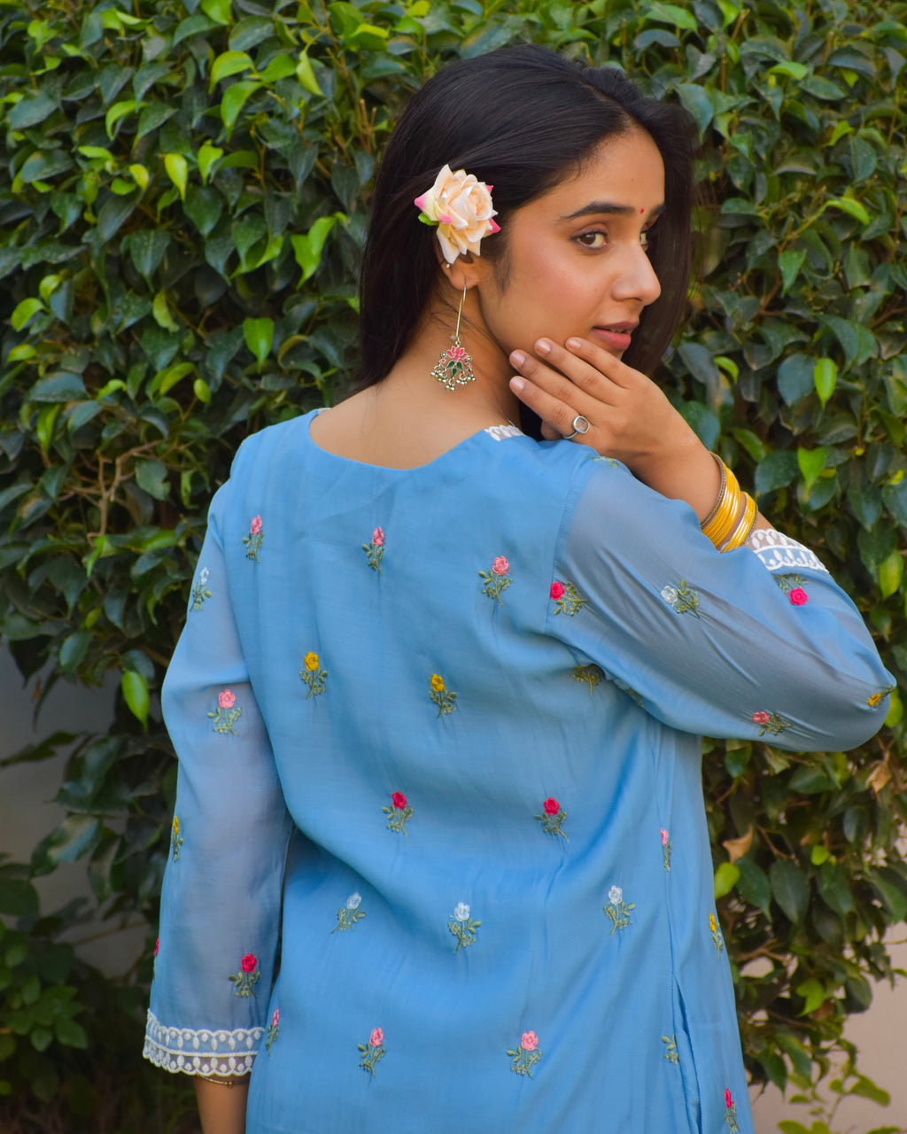 Madhur Embroidered Chanderi Kurta Set