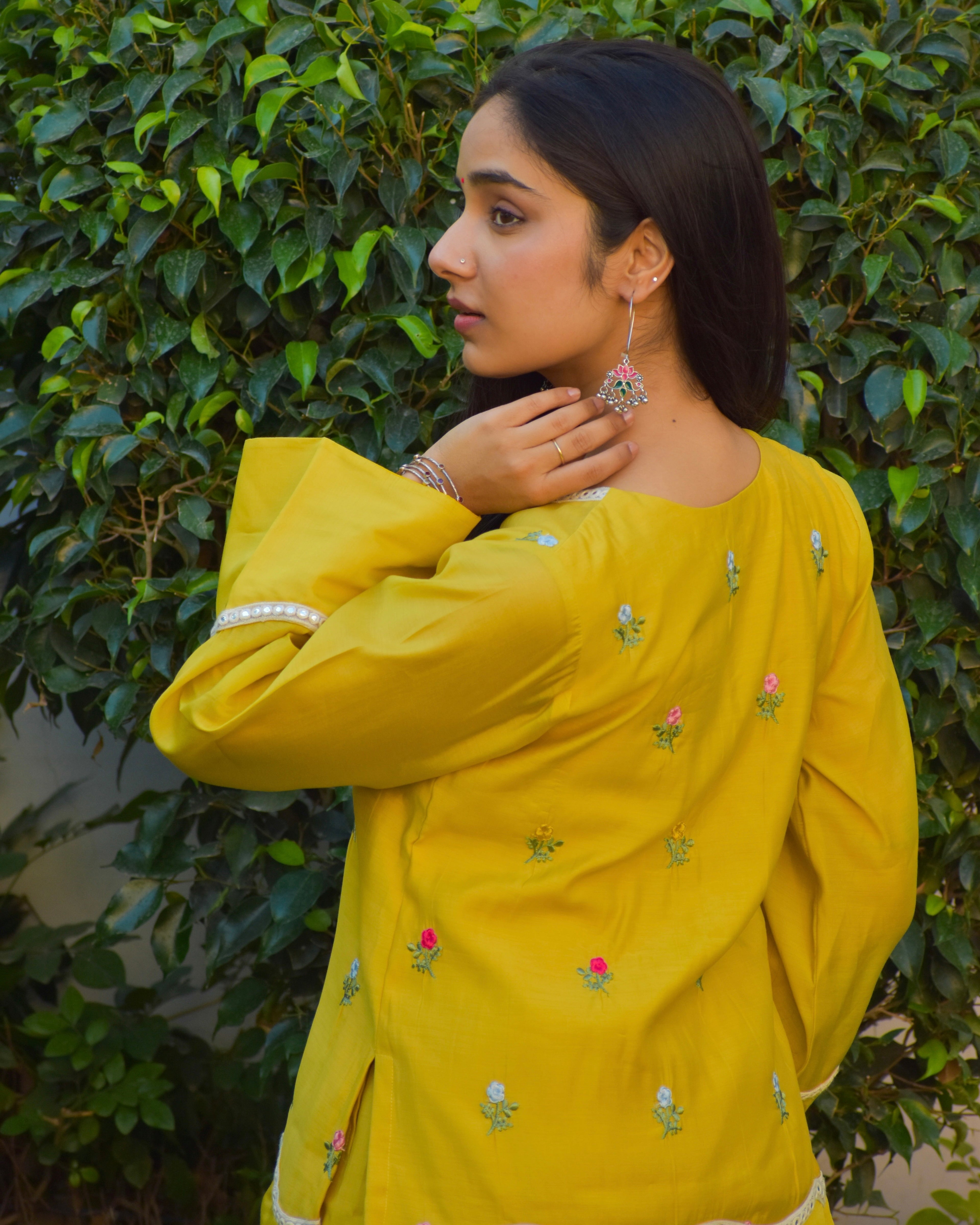 Basanti Embroidered Chanderi Coord Set
