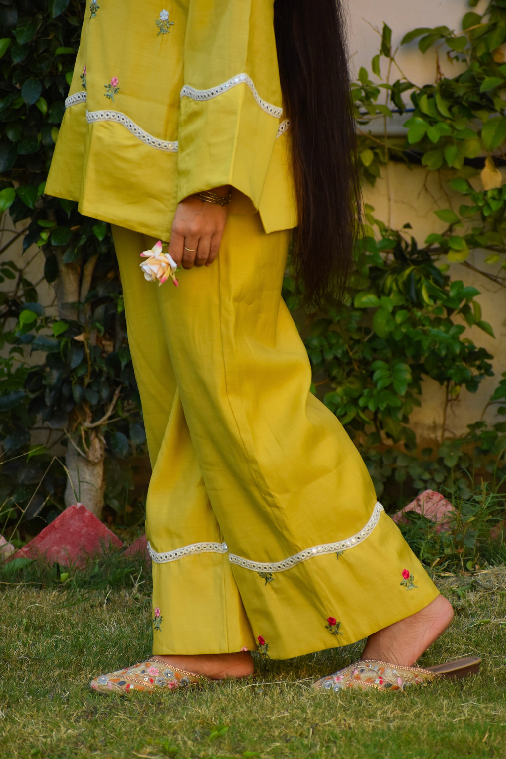 Basanti Embroidered Chanderi Coord Set