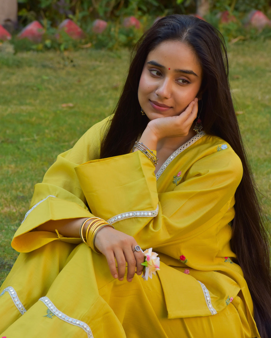 Basanti Embroidered Chanderi Coord Set
