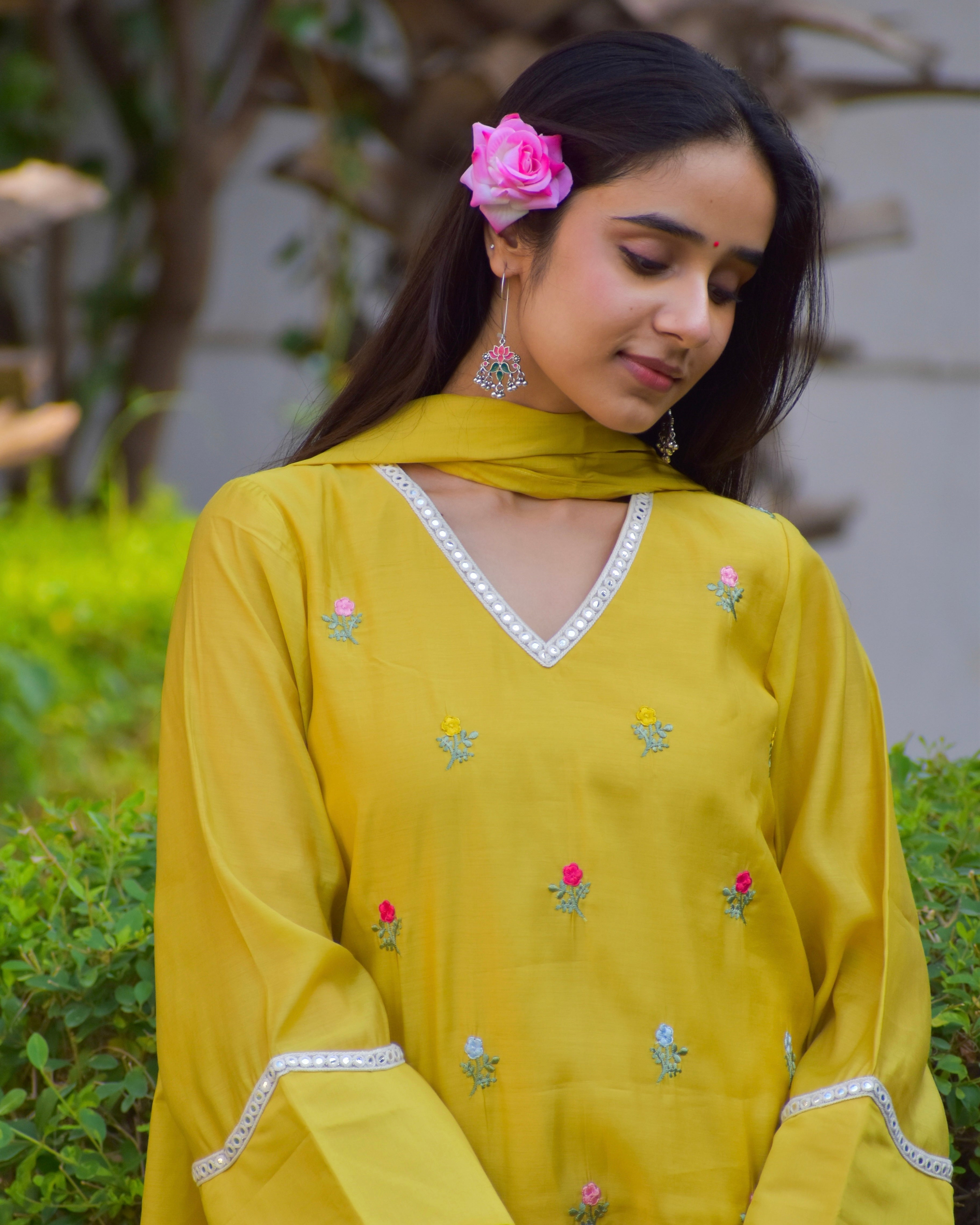 Saira Embroidered Chanderi Coord Set With Dupatta