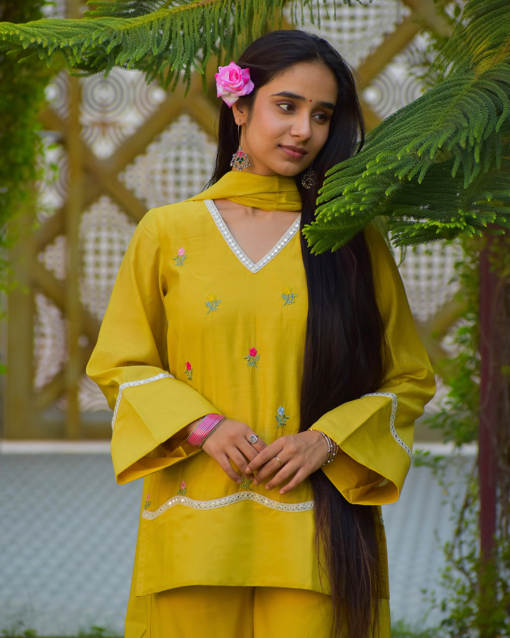 Saira Embroidered Chanderi Coord Set With Dupatta