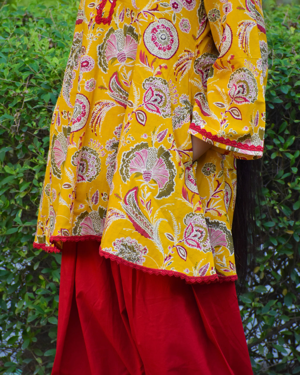 Champa Handblock Cotton Farshi Set