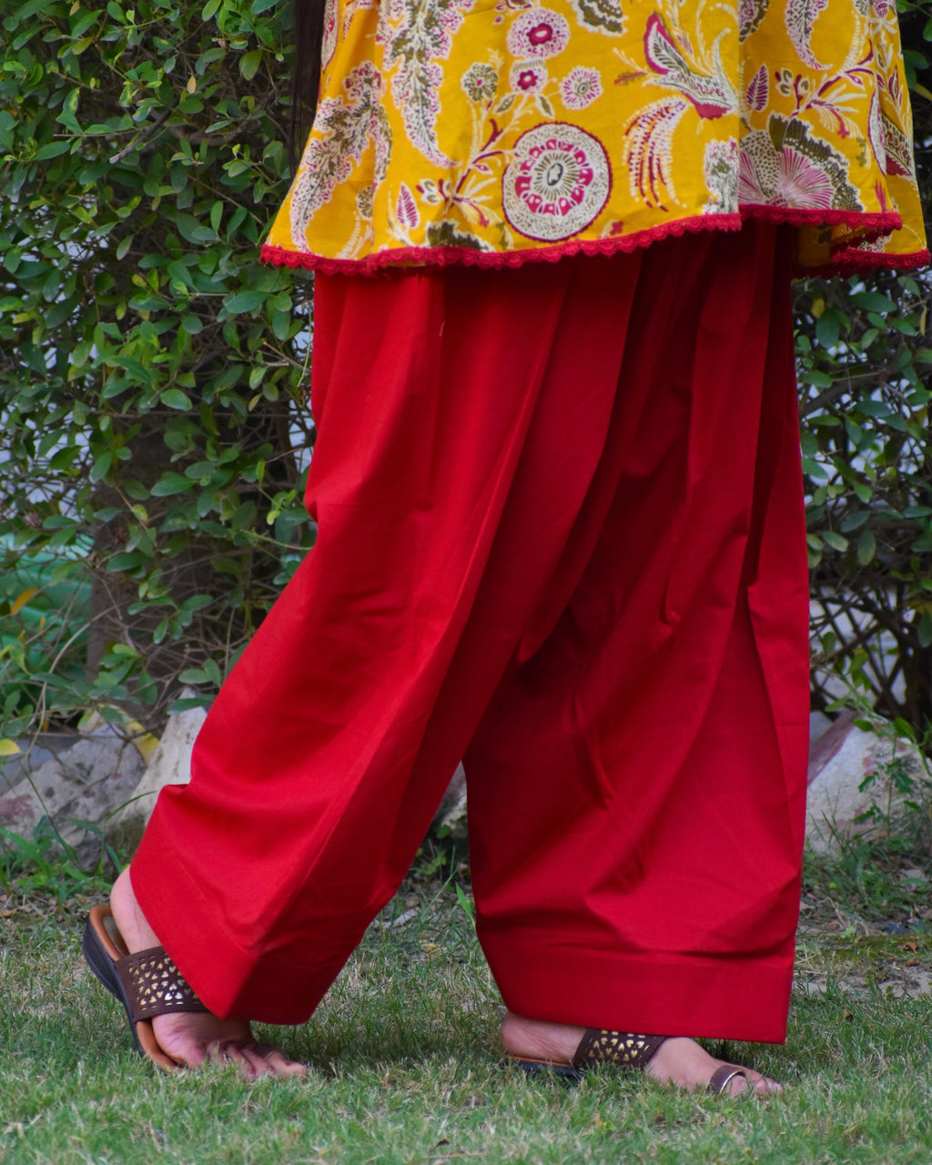 Champa Handblock Cotton Farshi Set