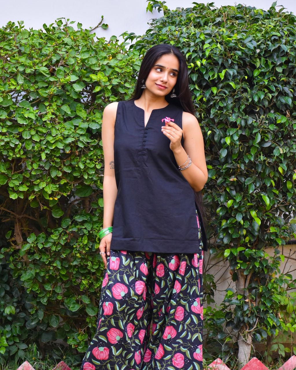 Titli Handblock Cotton Farshi Set