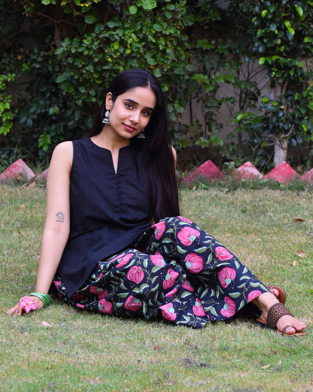 Titli Handblock Cotton Farshi Set