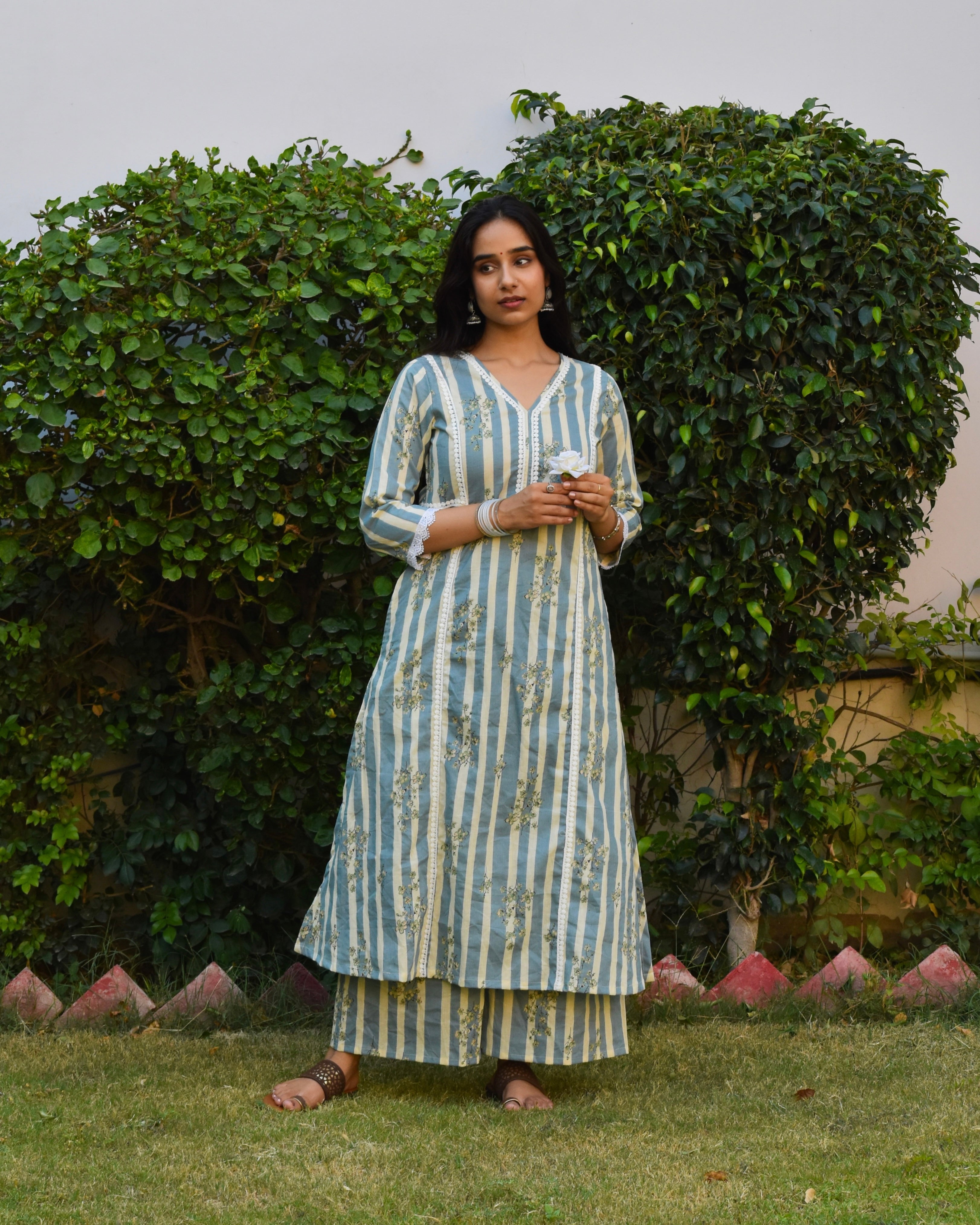 Mridu Handblock Cotton Kurta Set