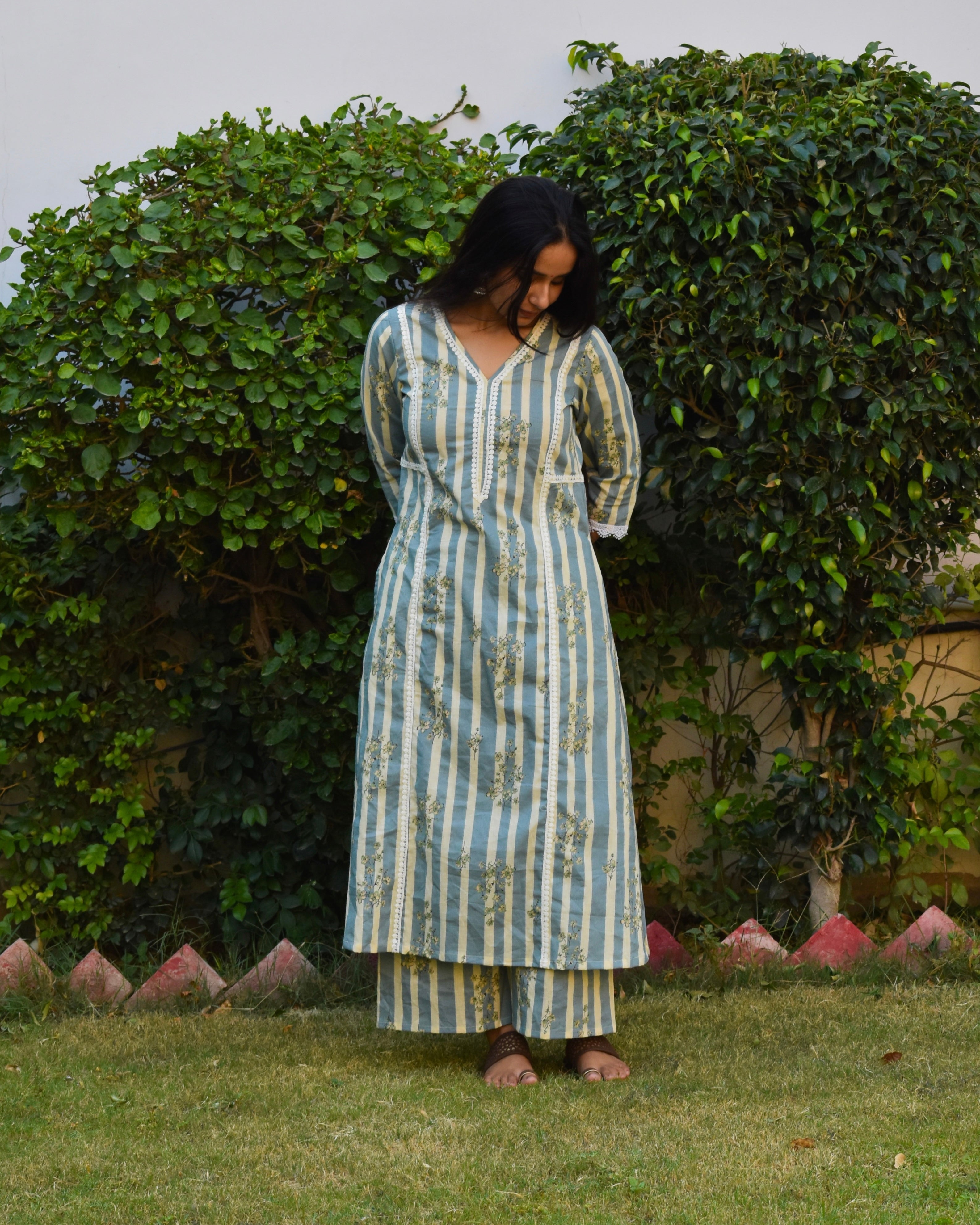 Mridu Handblock Cotton Kurta Set