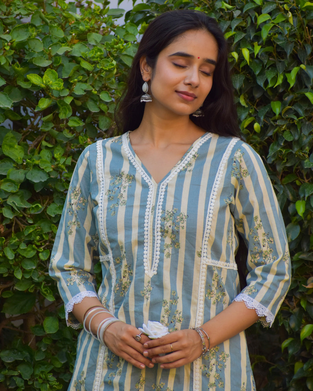 Mridu Handblock Cotton Kurta Set