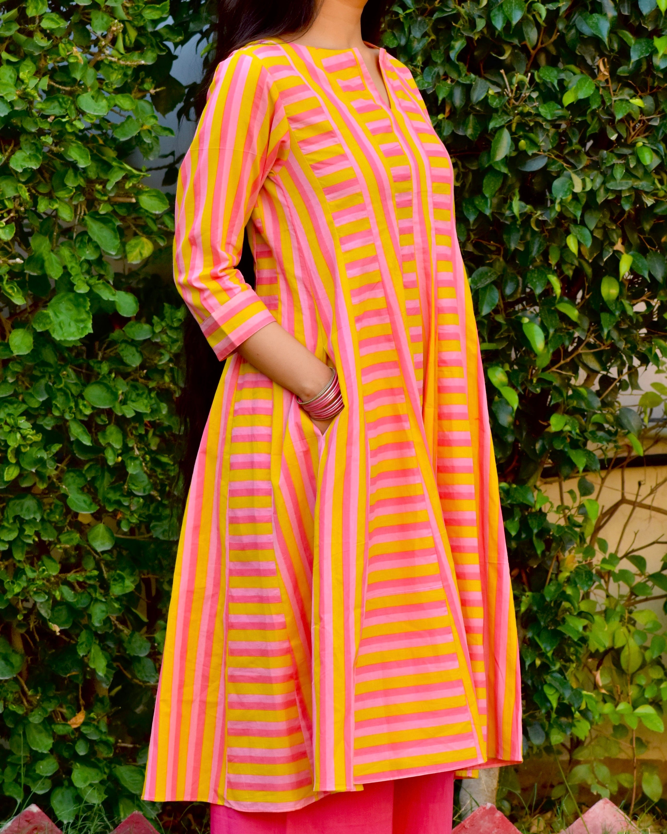 Naveli Handblock Cotton Kurta Set