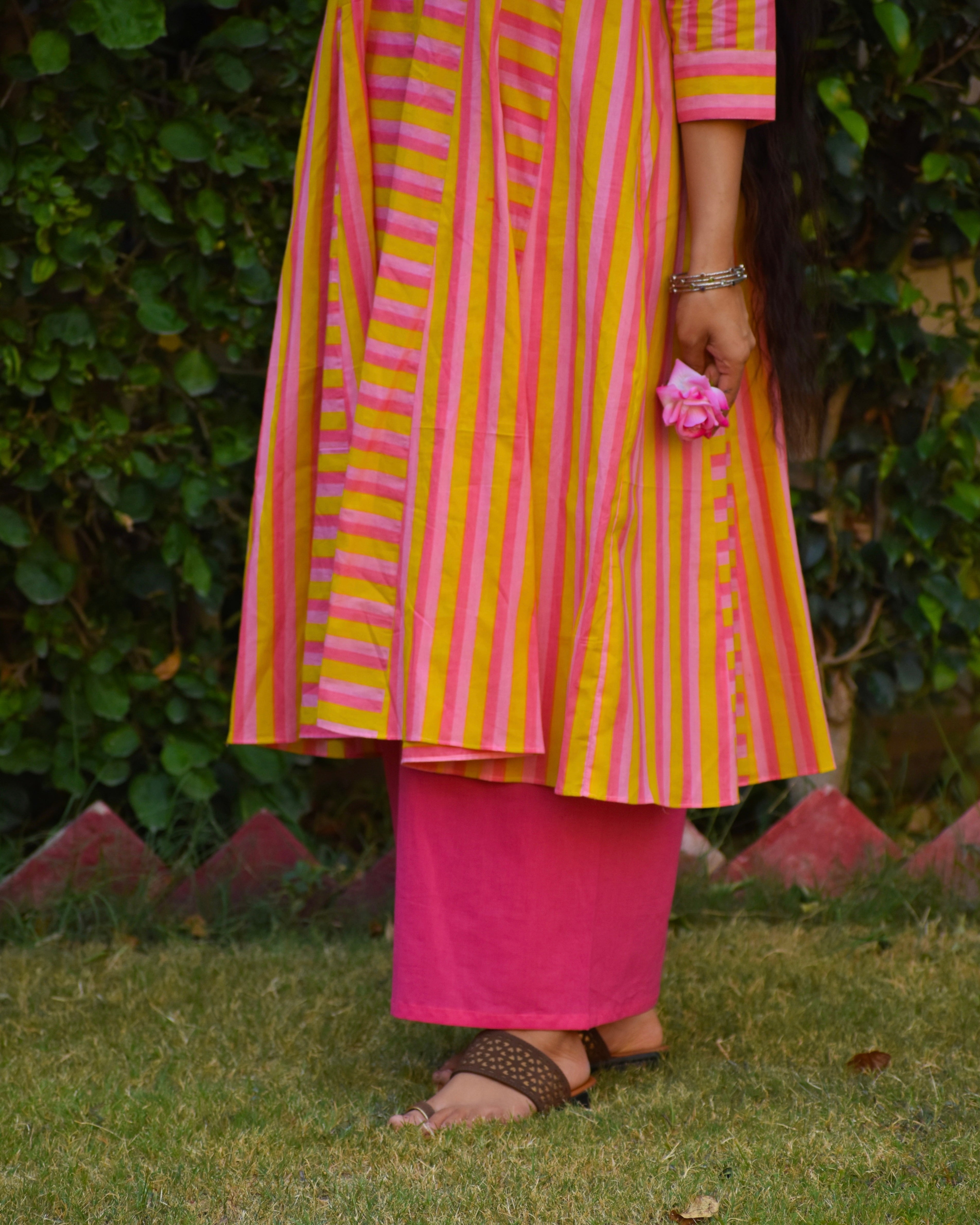 Naveli Handblock Cotton Kurta Set