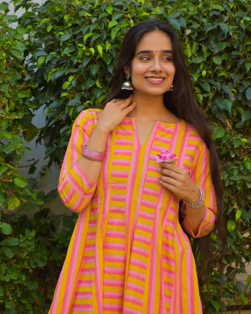 Naveli Handblock Cotton Kurta Set