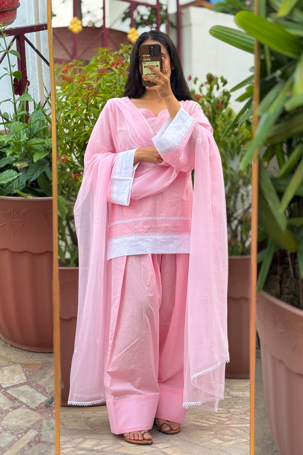 Pihu Solid Cotton Farshi Set